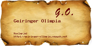 Geiringer Olimpia névjegykártya
